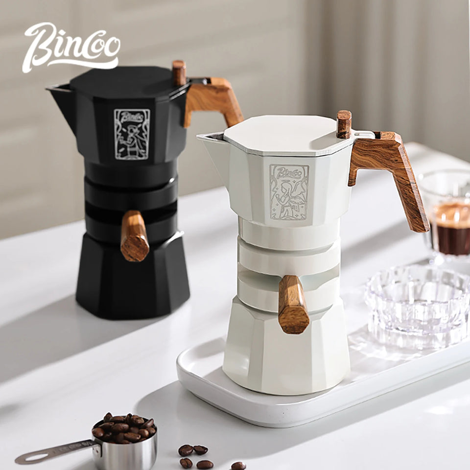 Bincoo Dual Valve Moka Pot Espresso Machine Thermostatic Extraction Coffee Moka Pot Hand Brewed Coffee Pot Barista Accessories