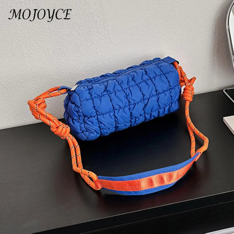 Stylish Women Quilted Cloud Bag with Braided Rope Strap Soft Shoulder Bag Perfect for Daily Use and Casual Outings