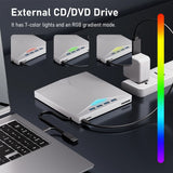 7-in-1 External DVD RW Optical Drive CD Burner Reader Player USB 3.0 Type-c optical drive external PC laptop desktop