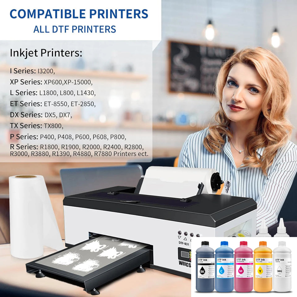 (Buy 1 Free 1) 1000ML DTF Ink PET Film Transfer Ink For Epson L800 L1800 XP-15000 XP600 TX800 P600 P800 DX5 DX7 i3200 i1600 4720