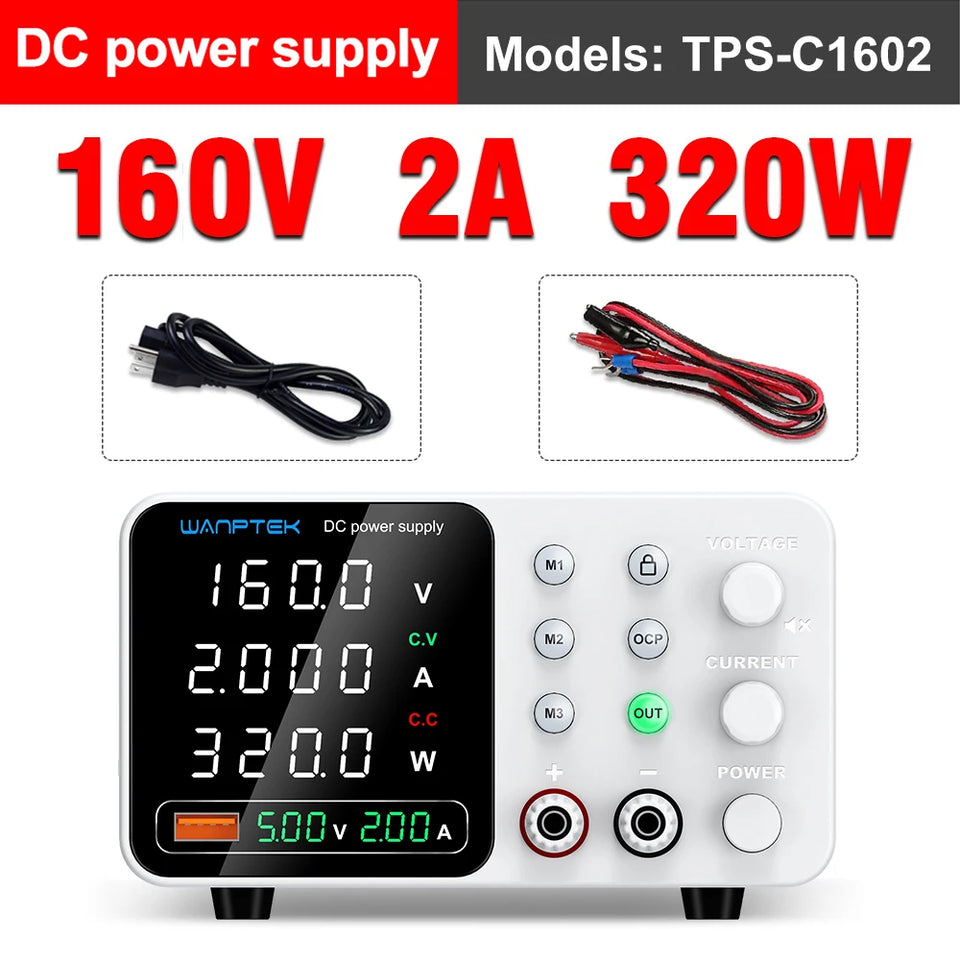 Wanptek Adjustable DC power supply 30V 5A 10A 60V 5A 120V 3A 160V 2A Lab Bench Power Source Stabilized Voltage power supply