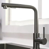 Matte Black Kitchen Faucet Pull Out Kitchen Sink Water Taps Dual Way Sprayer Mixer Tap 360 Rotation Cranes Deck Mounted