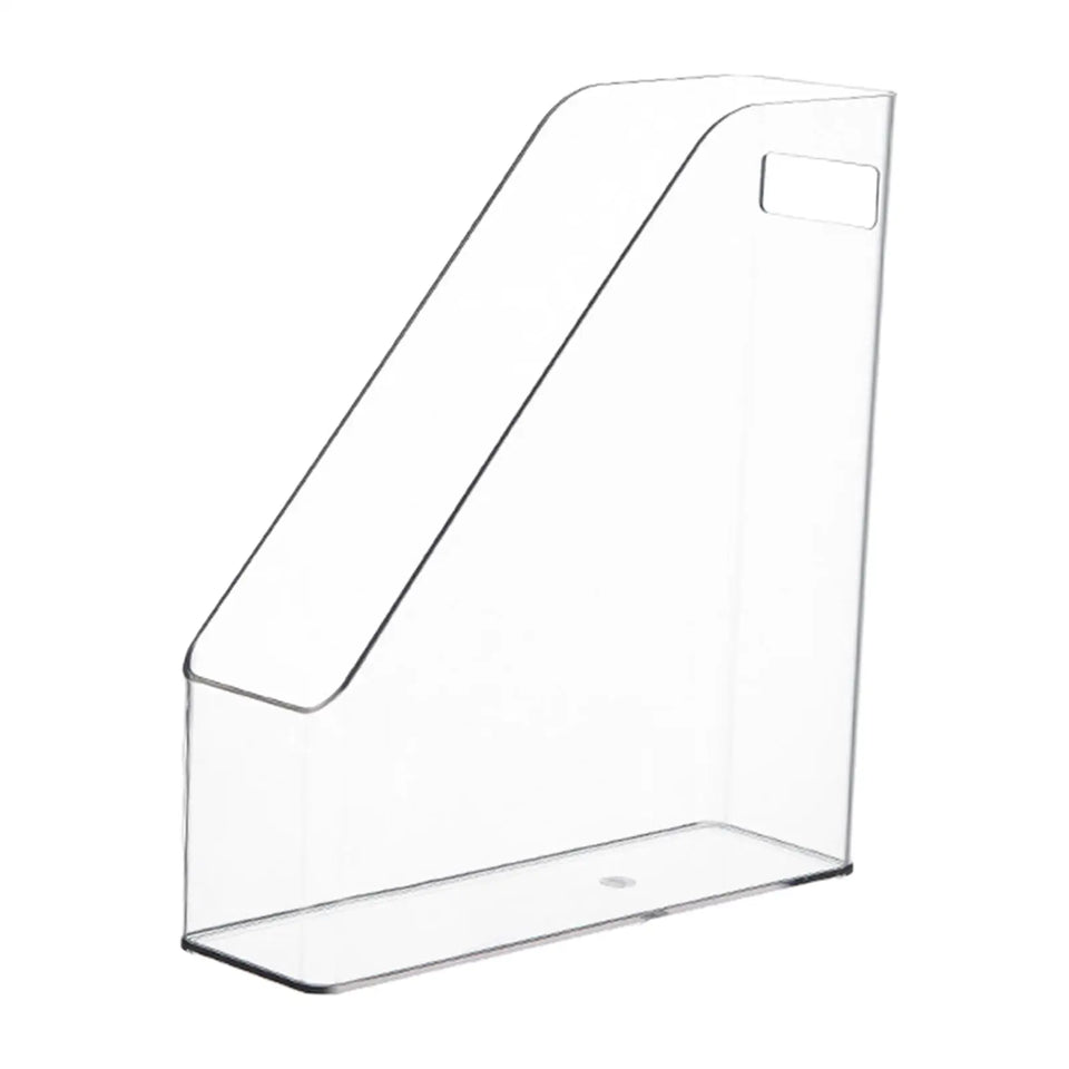 Clear Pet Magazine Holder Desk Organizer 25x8x27cm Portable with Handle Folder Rack for Notebooks, Binders