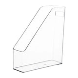 Clear Pet Magazine Holder Desk Organizer 25x8x27cm Portable with Handle Folder Rack for Notebooks, Binders