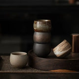 Mini Shot Coffee Tea Cup 2oz 60-80ml Creative Round Retro Ceramic Tea Cup