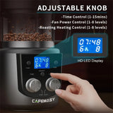 CAFEMASY Home Coffee Roaster Electric Mini No Smoke Coffee Beans Baking Roasting Machine 1400W Coffee Bean Roaster