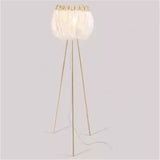 Modern Floor lamp for Living room Studio Bedroom Girl room feather lamp tripod minimal Gold floor table lamp