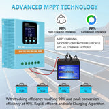 Y&H MPPT 60A 80A 100A Solar Charge Controller 12V 24V 36V 48V LCD Display Solar Panel Battery Intelligent Regulator