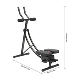 Ab Machine Foldable Abdominal Exercise Equipment Carbon Steel Foam ABS Black 3 Gears 0-180° Rotation LED Display Home Gym