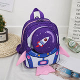 Childrens Anti Slip Backpack 1-3Years Old Space Rocket Towing Rope Kindergarten Backpack Childrens Early Education Bag New Model