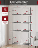 5-Tier Storage Shelves, Heavy Duty Metal Shelving Unit, 1000lb Capacity, Garage Pantry Organizer, 33"x12.6"x72" Black