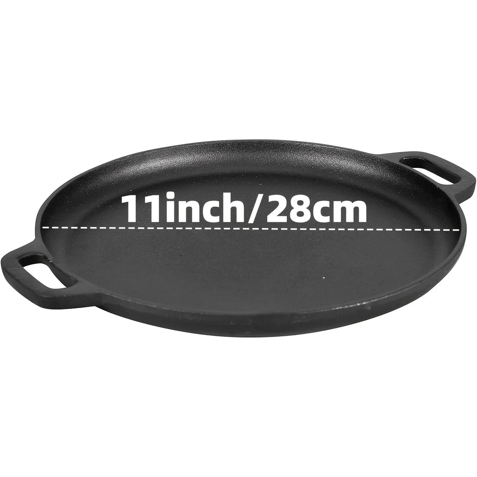 3-Piece Cast Iron Skillet Set (6/8/10 Inch) - Pre-Seasoned, Non-Stick, Heavy-Duty Pans for Oven, Grill & Campfire Cooking