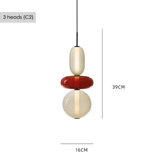 Modern Colorful Glass Hanging Pendant Light Chandelier for Loft Living Room Restaurant Nordic Coffee Restaurant Lighting Fixture