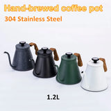 1.2L Pour Over Coffee Kettle - 304 Stainless Steel, Long Spout with Temperature Control, Suitable for Open Flame & Tea Brewing