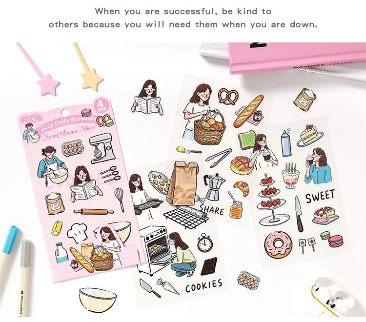 JIANWU Good Collection Book Series Vintage Life Character Landscape Material Collage PET Sticker Creative DIY Journal Stationery