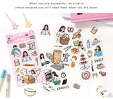 JIANWU Good Collection Book Series Vintage Life Character Landscape Material Collage PET Sticker Creative DIY Journal Stationery