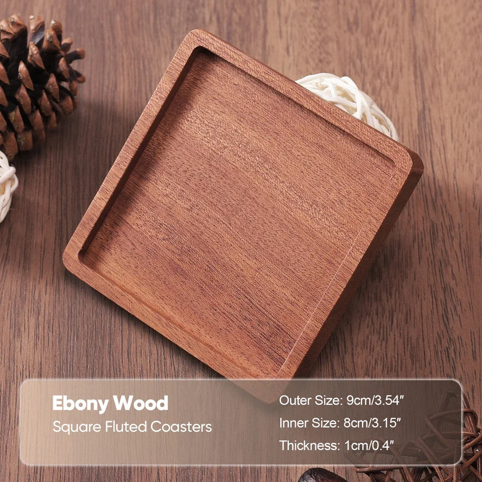 Wood Coasters for Drink Beech Coasters Heat Resistant Round Non-slip Pad Cup Coasters Tea Coffee Cup Pad for Home Table Kitchen