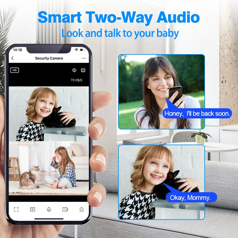 Tuya WiFi Camera 1080P HD Indoor Security Monitor Smart Life APP Real-time Surveillance Camera Supports Two-way Voice Intercom
