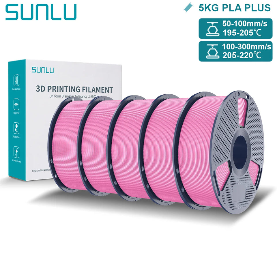 SUNLU Pla Plus 3D Filament 1.75mm Good Toughness Multicolor Neatly Wound PLA+ Filaments for FDM 3D Printing Materials 5KG