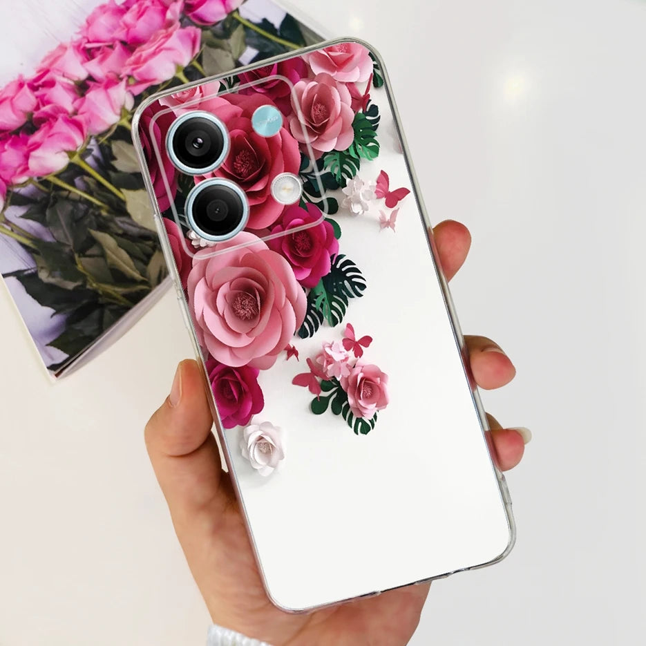 For Xiaomi Redmi Note 13 4G Case Cute Cat Butterfly Cover Soft Silicone Phone Case For Redmi Note 13 Pro Plus Note13 Full Bumper