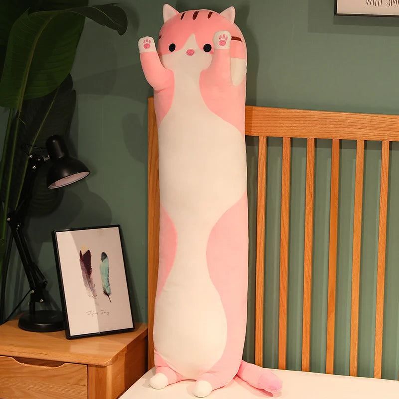 15 Styles 50-150cm Long Cat Plush Toys Stuffed Soft Pause Office Dog Doll Bed Sleepping Pillow Home Decor Birthday Girls Gifts