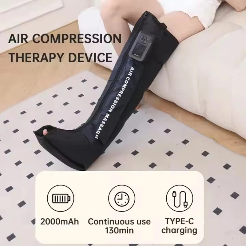 2025 New Arrival Cordless Legs And Feet Air Massage Therapy Recovery Boots Circulation Air Compression Full Leg Massager Machine