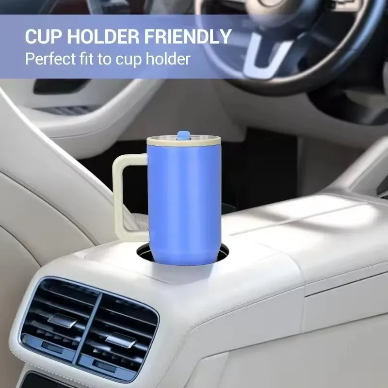 40 oz Insulated Tumbler with Handle Straw Double Wall Vacuum Leakproof Thermal Iced Travel Mug Hot Drink Coffee Cup with Lid
