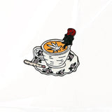 for Barista Vintage Rose Tea Latte Americano Pines Coffee Machine Mini Coffee Bean Badge Jewelry Coffee Collection Enamel Pins
