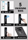 TTLock APP Waterproof Fingerprint Password Smart Lock For Outdoor Pull Push Sliding Aluminum Door 2885/ 3585/ 4585 /6085 Mortise