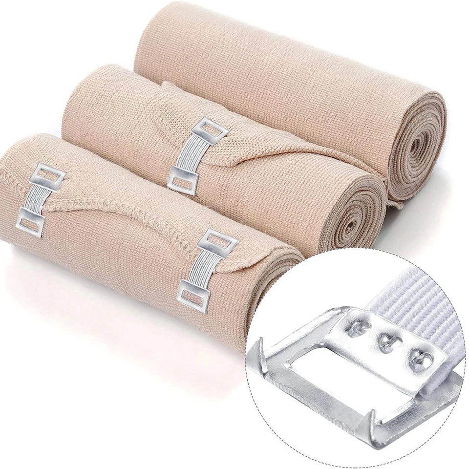 10/20/30Pcs Replacement Elastic Bandage Wrap Stretch Metal Clips Fixation Clamps Hooks First Aid Kit for Sport White/Coffee
