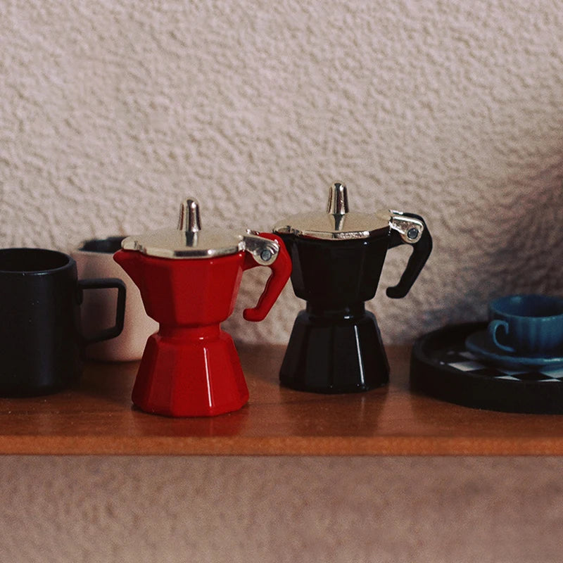 1Pc Dollhouse Miniature Simulation Mini Coffee Pot Coffee Utensils Model For Doll House Decor Kids Pretend Play Toys