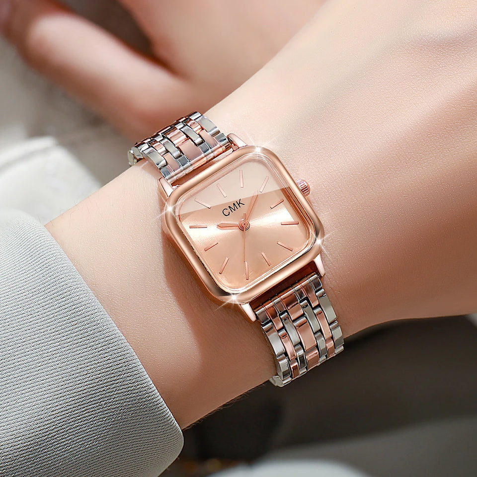 Fashion Square Women Watches Simple Ladies Quartz Wristwatch Reloj Mujer（Without Box）