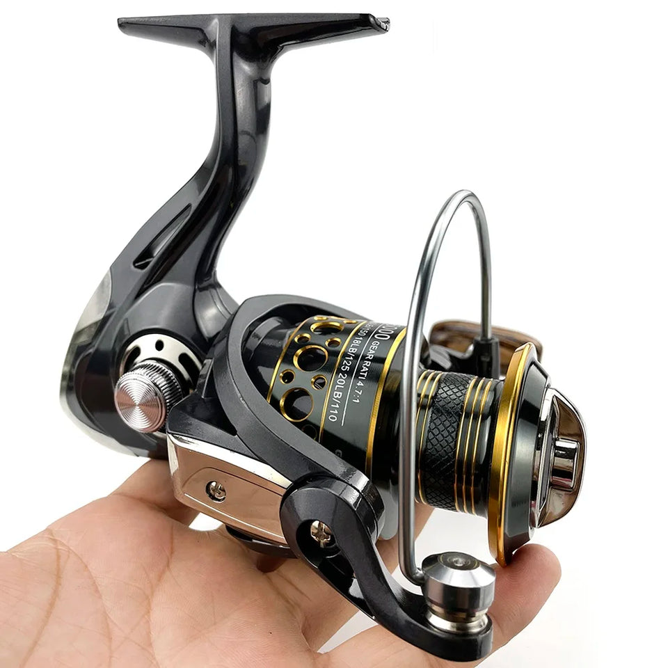 Spinning Fishing Reel 2000-7000 All Metal Spool 8-10KG Power Hard Gear Light & Tough Body Smooth Long Casting Coil