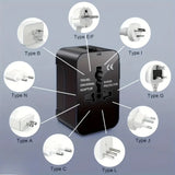 Universal Travel Adapter EU UK US AU AC Power Charger Adapter Global Conversion Plug Dual USB PD Port Travel Conversion Socket