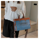 Canvas handbags women's 2023 new fashion all-match tote bag style large capacity shoulder messenger bag for woman