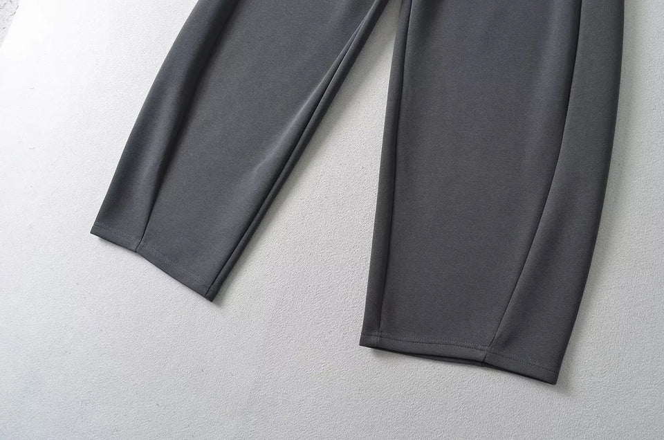 Street Sle High Waist Wide Leg Sport Pants Women's Casual Loose Straight Leg Trousers Coffee Color Trendy Spring Autumn