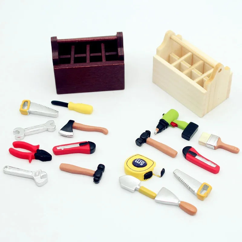 Dollhouse Mini Wooden Coffee Toolbox Miniature Food Play Scene Model Photography Decoration Small Ornaments