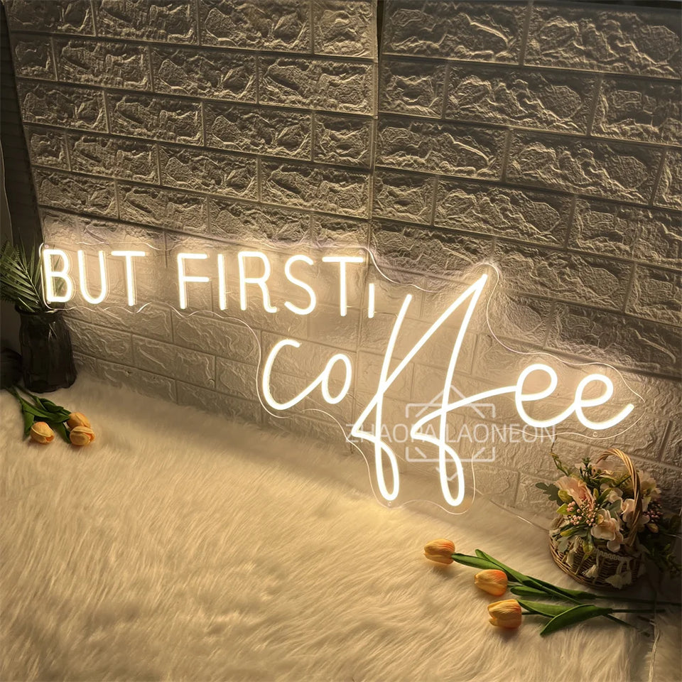 But First Coffee Neon Led Sign Lights Restaurant Cafe Neon Sign Coffee Shop Room Decor Wall Neon Light Sign For Pantry Bar