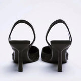 Summer Women's Sandals New Spring Sandals Elegant Women's High Heels Pointed Toe Back High Heels Fashion Women's Shoes Sandals