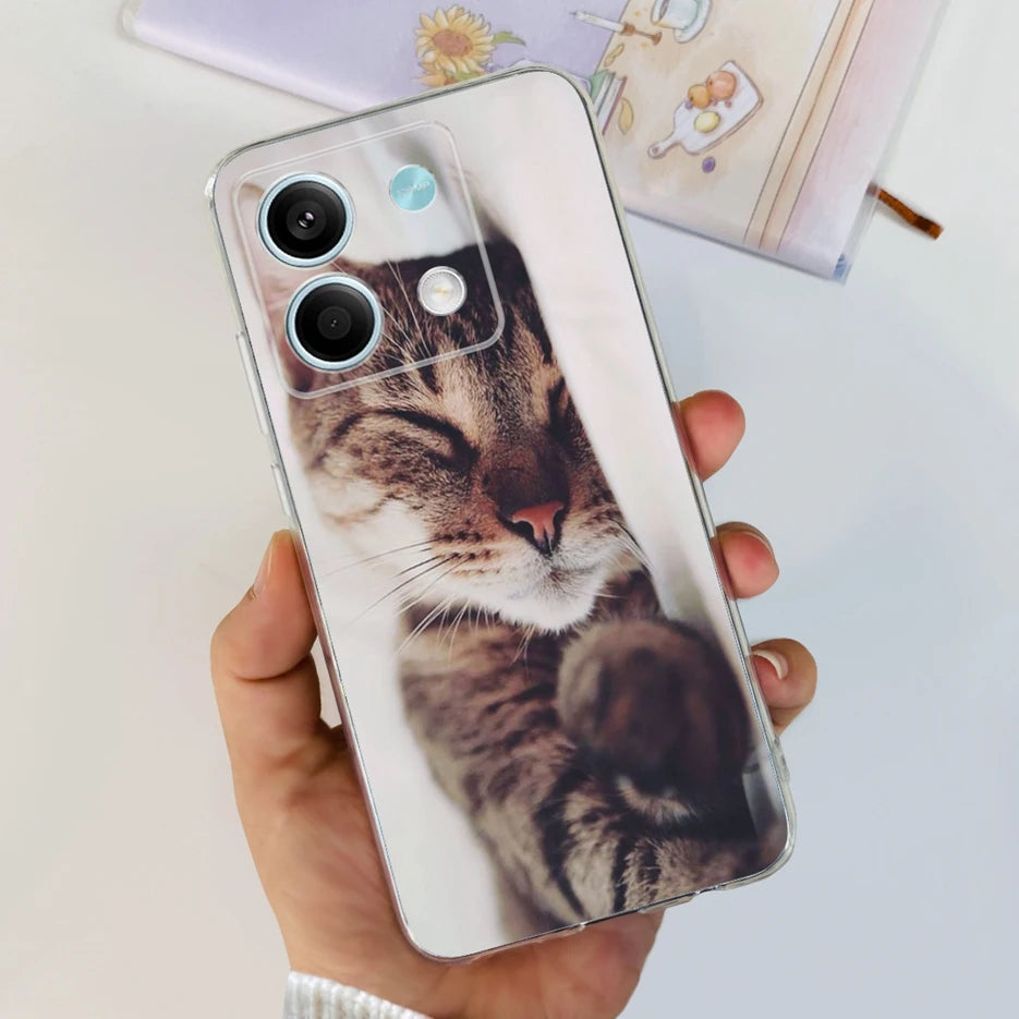 For Xiaomi Redmi Note 13 4G Case Cute Cat Butterfly Cover Soft Silicone Phone Case For Redmi Note 13 Pro Plus Note13 Full Bumper
