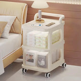 Acrylic Shopping Cart Shelf Stand Floor Standing Bathroom Gap Frame Home Living Room Snack Storage Rack Modern Minimalism