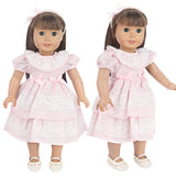Pink Color Princess Doll Dress for American 18 Inch Girl Dolls, Lace Skirt and Hairband, Cute, 43cm Baby, New, OG Russia Dolls