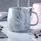 Nordic Ins Style Ceramic Mug Marbled  Gold Rim Coffee Cup Oatmeal Breakfast Cup Valentine's Day present Couple water cups