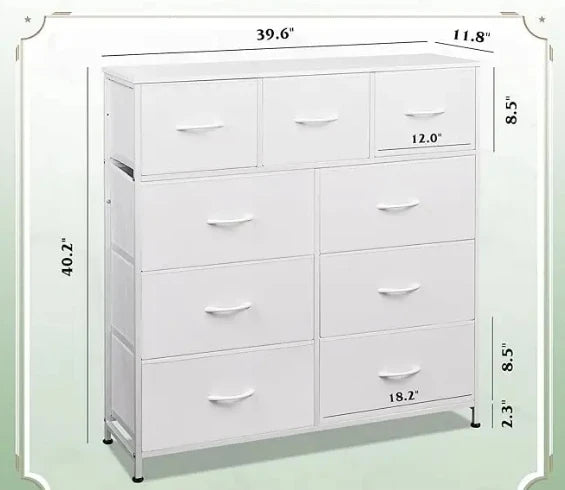 Living Room Closet Hallway White Bedroom Furniture Wide Steel Storage Organization Dresser Chest Drawers