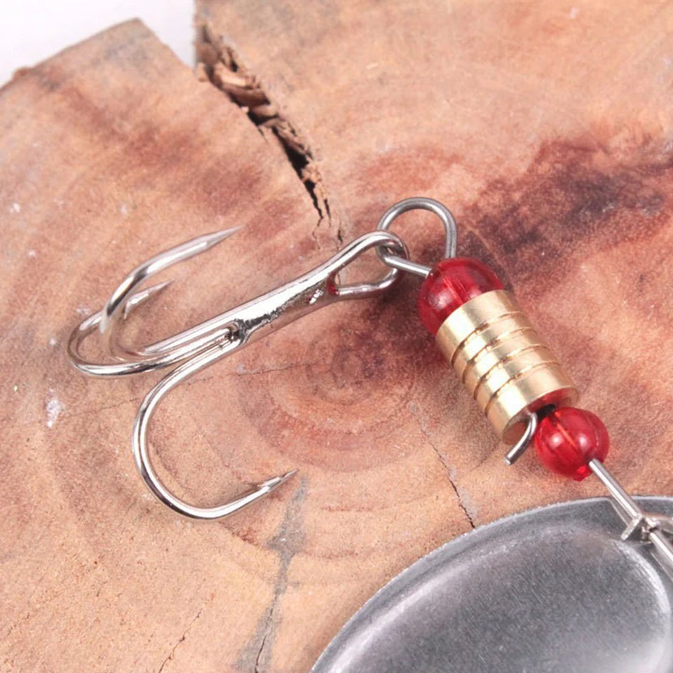 30pcs Metal Spoon Spinner Fishing Lure with Treble Hook Fishing Wobblers Artificial Bait for Freshwater and Saltwater
