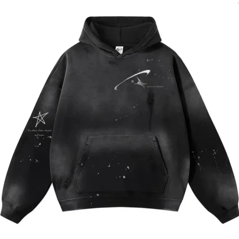 2026 Autumn Winter Men's New Pullover Hoodie Y2K Printed Retro Jacket Uniform Casual Fashion Loose Sweatshirt for Men and Women