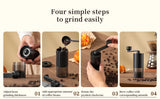 Manual Coffee Grinder Machine Grinding Home Outdoors Travel Hand Crank Portable Coffee Grinder Adjustable Bean Grinder withbrush
