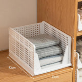 Stackable Wardrobe Drawer Cabinet Organizer Drawer Clothes Closet Storage Box Shelves Plastic Layered Partitions Storage Rack