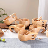 (1pcs) Creative Small Wooden Milk Cup 6/8oz 180-240ml Finland Wooden Coffee Cup