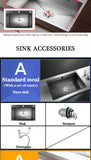 DQOK Stainless Steel Kitchen Sink Slot Dish Basin Kitchen sink Drain Basket And Drain Pip Rectangular